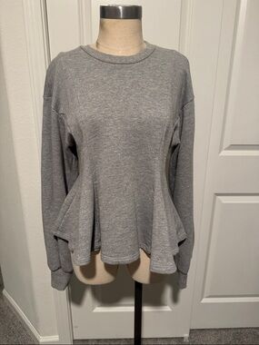 Top shop Women's Gray Peplum Sweatshirt